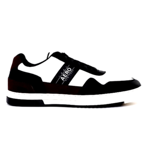 Aeropostale (men) 3 Aeropostale Men's White and Black Sneakers with Brown Accents and Cushioned Sole.