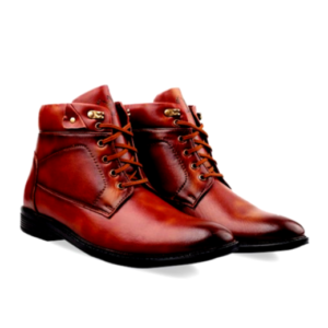 KRAASA Stylish Brown Lace-Up Boots for Men – Premium Leather Finish.