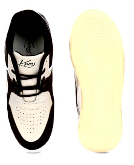 Knoos (women) 3 Knoos Women's Beige and Brown Sneakers with Cushioned Footbed and Textured Rubber Outsole.