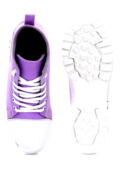 Kook N Keech (women) 4 Kook N Keech Purple High-Top Sneakers with Textured White Sole and Lace-Up Fastening.