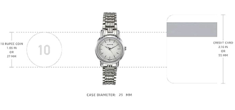 Sonata (women) 4 Sonata Women's Silver Analog Watch with a 23mm case diameter and stainless steel strap.