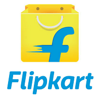 Flipkart logo with a shopping bag icon integrated into the letter 'F' and the brand name in bold blue and yellow colors.