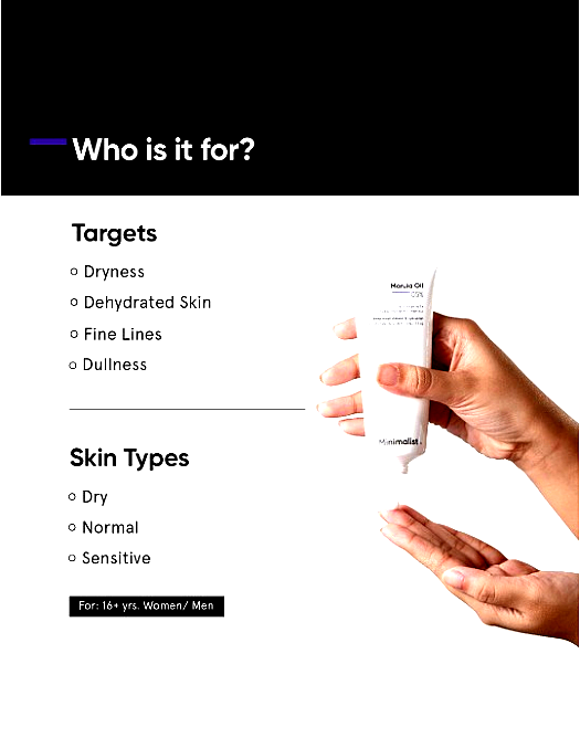 Minimalist (unisex) 4 Minimalist Marula Oil 5% Moisturizer being dispensed onto a hand.
