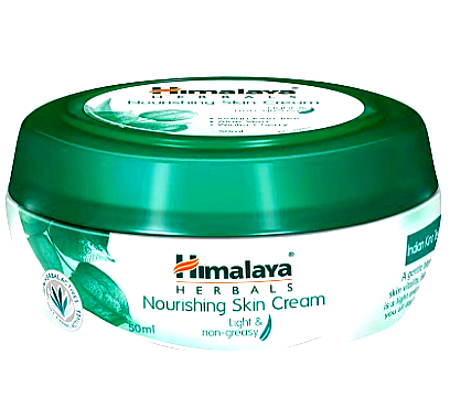 Himalaya (unisex) 3 Himalaya Nourishing Skin Cream jar with green lid and white container.