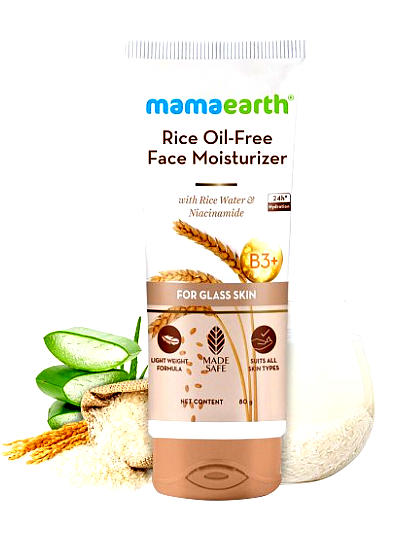 Mamaearth (women) 3 Mamaearth Rice Oil-Free Face Moisturizer with Rice Water and Niacinamide for glass skin.