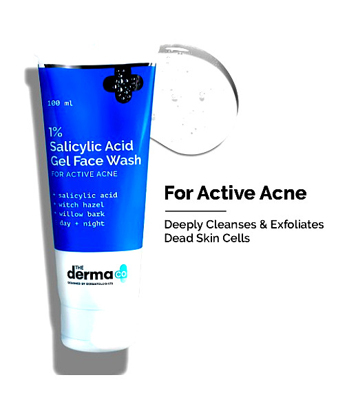 The Derma co (unisex) 4 The Derma Co. 1% Salicylic Acid Gel Face Wash for Active Acne with deep cleansing and exfoliating benefits.