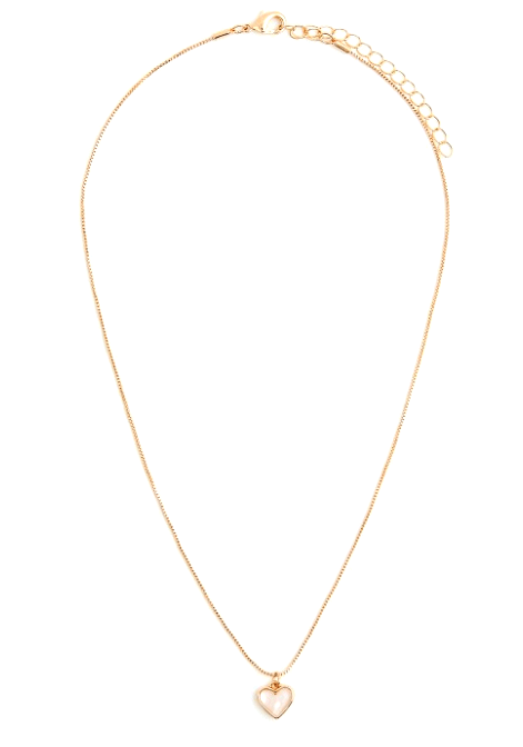 H&M (women) 3 Adjustable H&M heart pendant necklace with a lobster closure, metal chain, and a sustainable design for Western-style fashion.